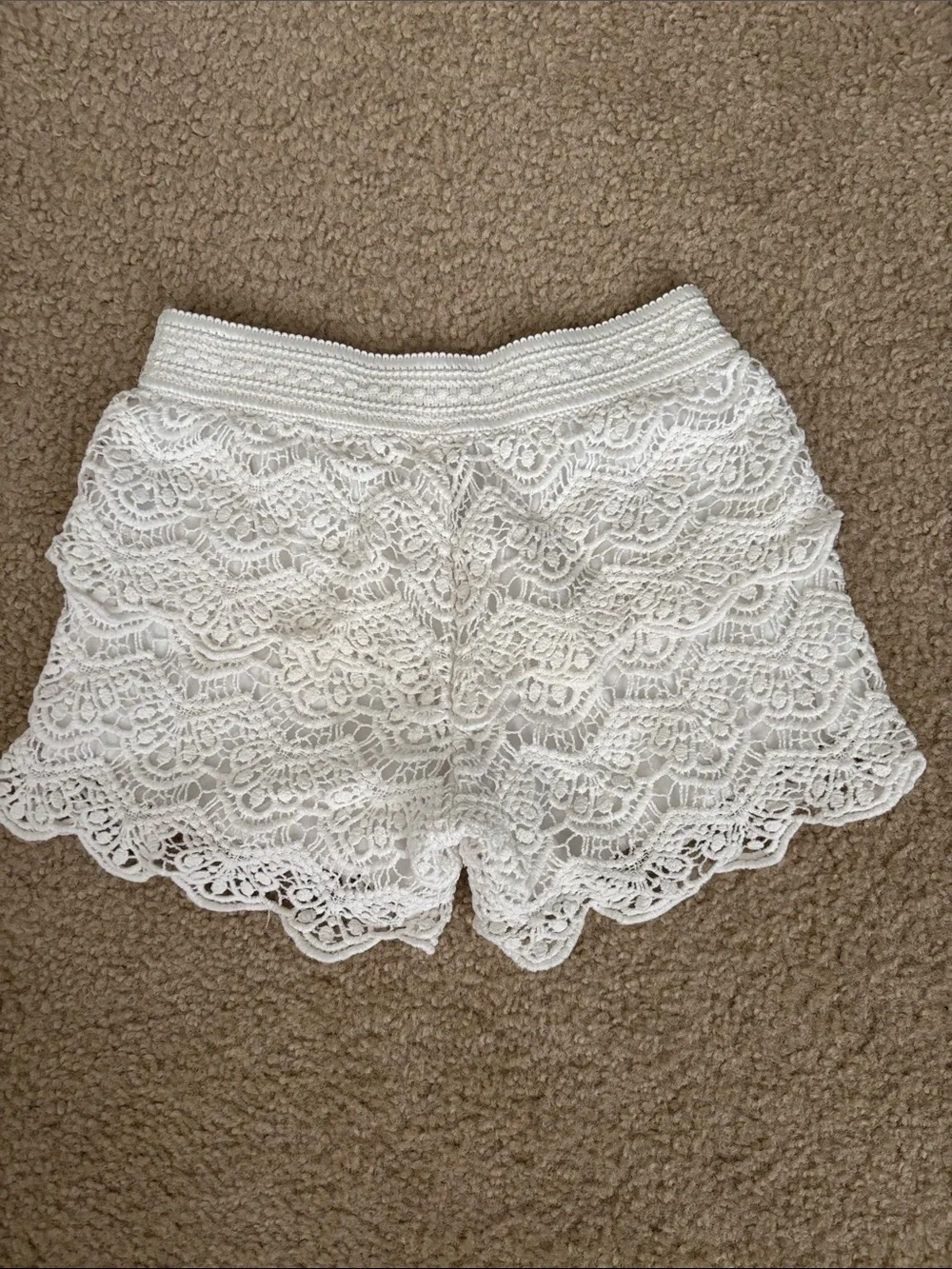 Girls Justice Brand White Lace Shorts with Matching Pink Tank - Size 6/7